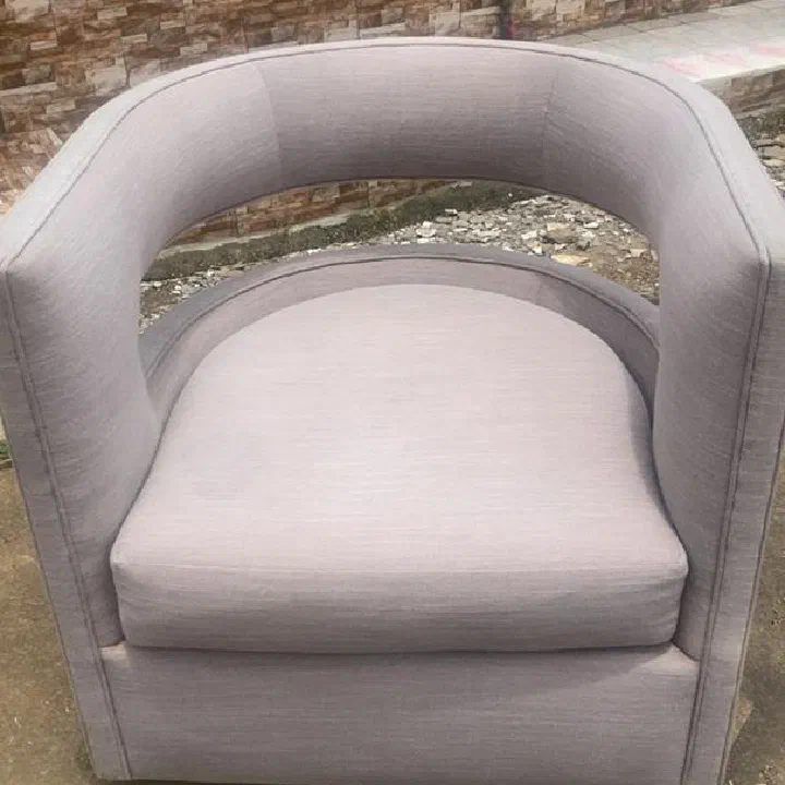 Grey tub chair — after cleaning